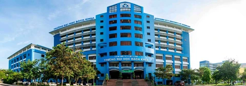 A blue university building and trees in the original Research School 2018 banner.