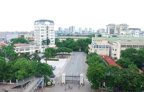 A broad view of the VNU campus and its central avenue.